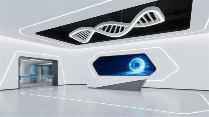 科技創(chuàng)新，簡(jiǎn)約空間——合肥生物制藥廠展廳裝修設(shè)計(jì)效果圖